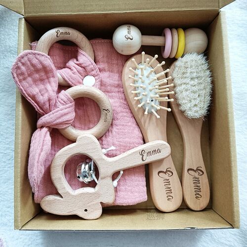 Personalized Name Newborn Bath Toy Gift Set 0-12 Months Old
