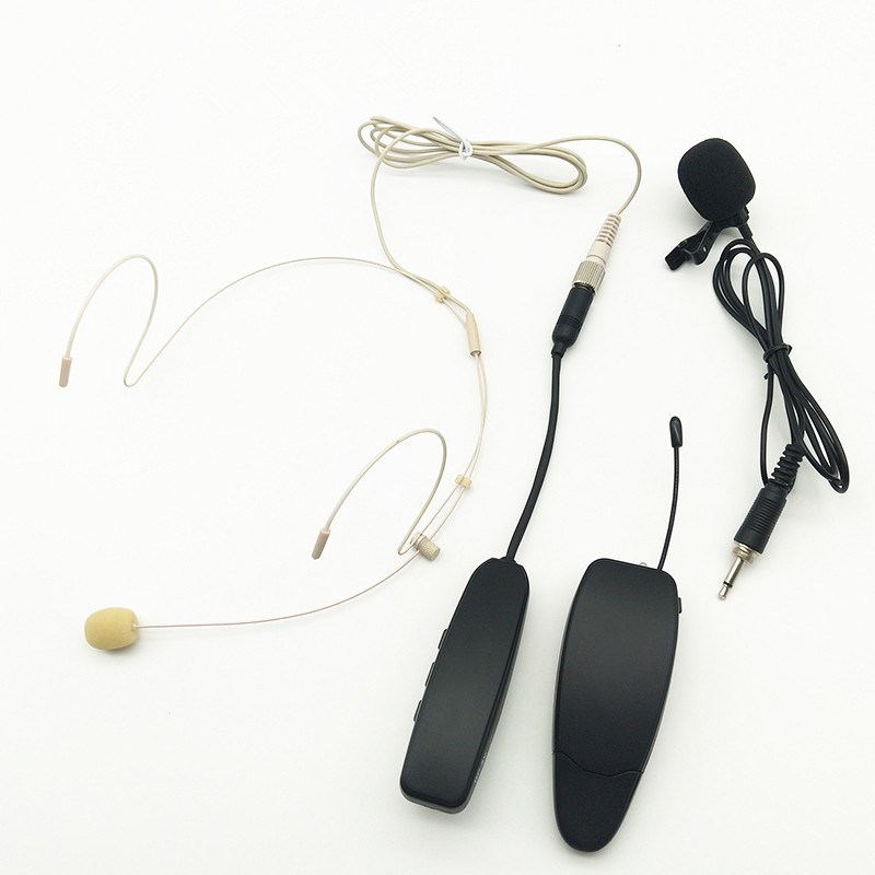 极速UHF Wireless Microphone Headset 2 in 1 Lavalier Head Wea