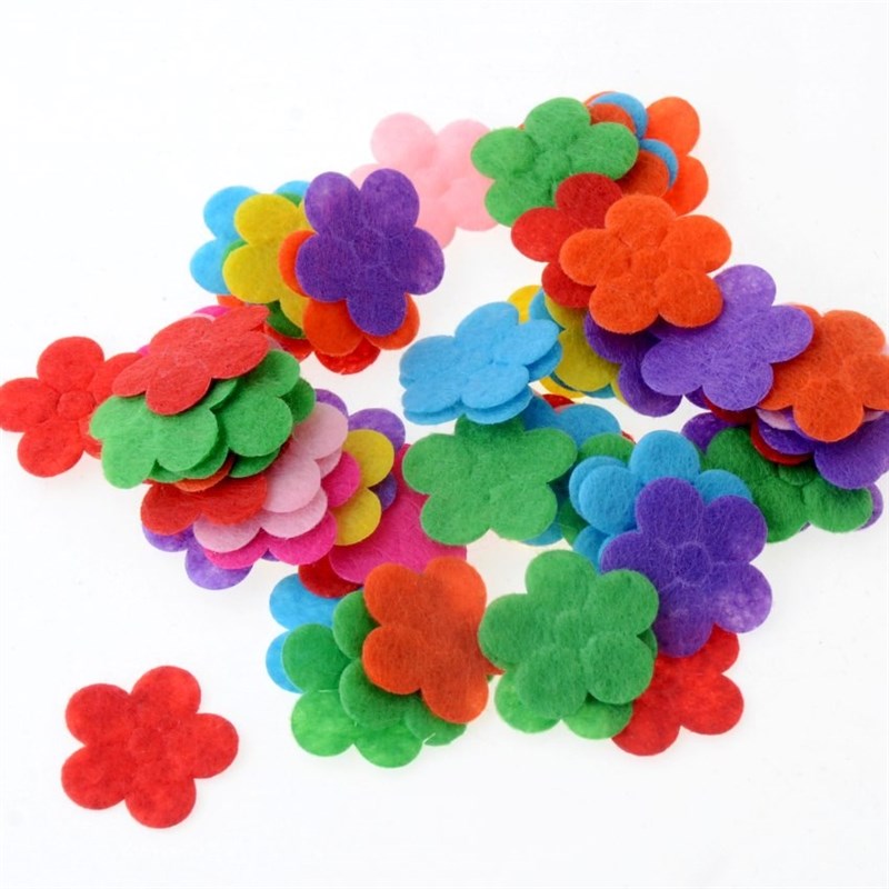 100pcs/lot Random Mixed Color multi shapes felt patch appliq