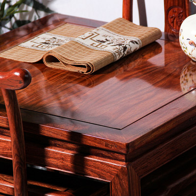 速发红木刺猬紫檀中式花梨餐桌椅组合实木四方八仙桌茶桌阳台桌吃