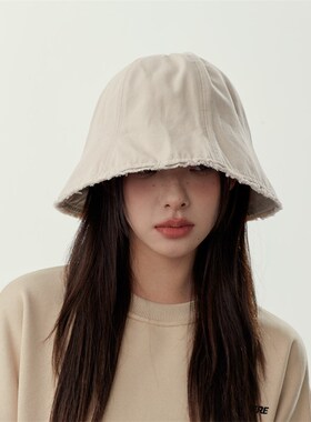 洋气好看2024新款帽子女冬渔夫帽女款夏季冬季黑色秋冬盆帽水桶帽