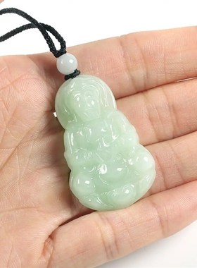 天然翡翠A货吊坠情侣款一对观音男玉石佛公女款玉坠平安项链玉佛