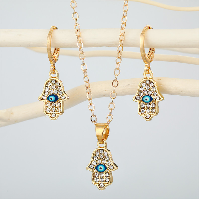 新品1PC Metal Evil Eye Hand Hamsa Necklace For Women Gift