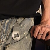 正确版 MMM风格 TABI数字钥匙扣钛钢金K属环扣挂件马蹄多功能开瓶