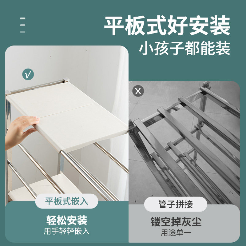 不锈钢鞋架家用阳台高层简易平板置物架防尘门口收纳移动金属鞋架