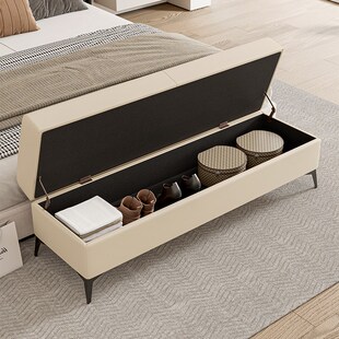 储物床尾凳卧室床榻夫妻皮长条凳换鞋凳床头边收纳沙发凳长凳床边