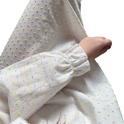 梦雅露定制【小岛微风】秋冬季圆领棉质睡裙中长款韩式少女家居服