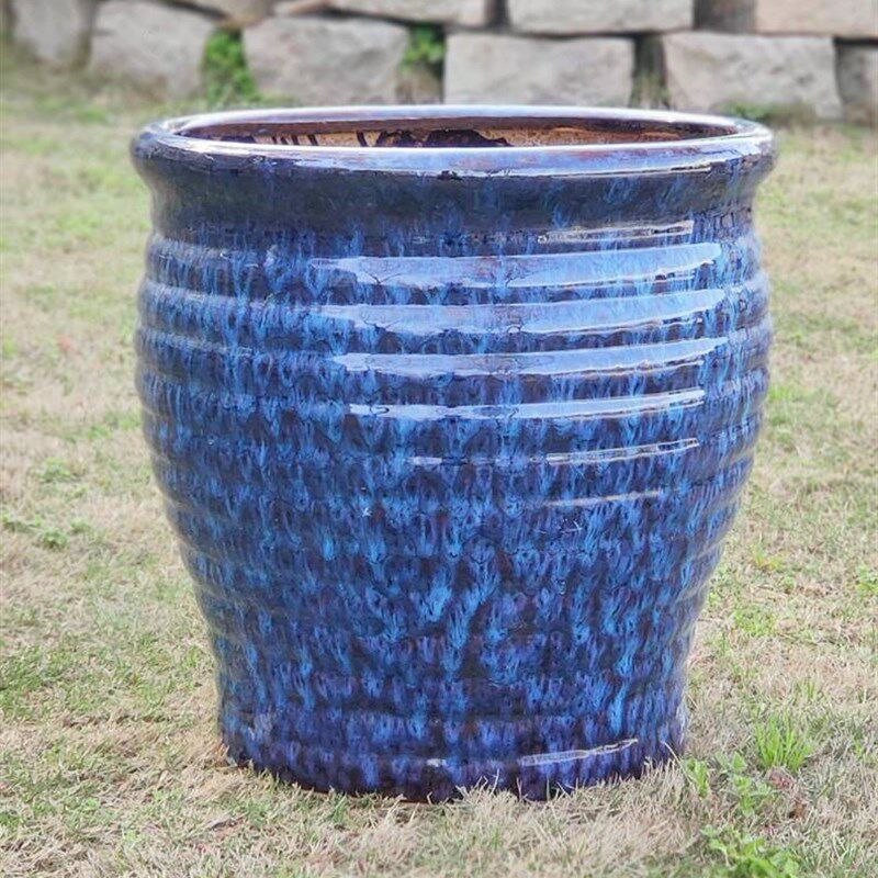 速发阳台花d缸螺纹绣球花超大庭院陶瓷45cm大花盆特大号客厅发财