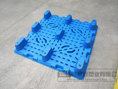 新款吹塑九脚塑料托盘物流板工业仓库用垫板堆高机托板卡板防潮板