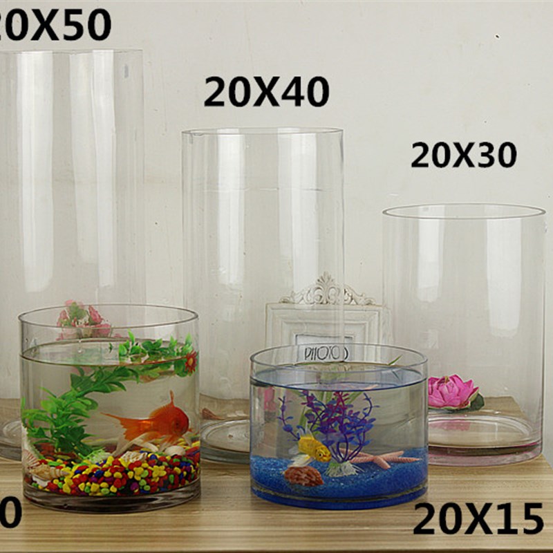 一体整体圆形圆柱玻璃超白u热弯鱼缸圆筒球形缸椭圆水族箱加厚加