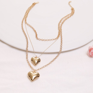 Vintage Women Pendant Necklace Heart Gold 推荐 Col Multilayer