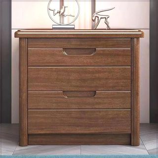 全实木床头柜床头柜实木胡桃木现代中式原木收纳储物柜窄小柜简约