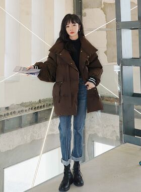 300斤特大码胖mm女装美式复古加厚保暖面包服女2024X新款宽松外套