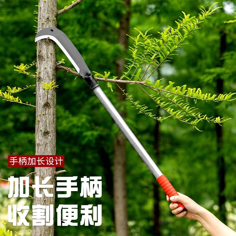 工厂销加长柄镰刀割草刀柴刀农用锰钢F弯刀开路劈柴砍树刀锋利农