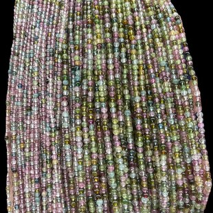 2-3迷您小圆珠 无忧化天然糖果碧玺散珠 流苏手链串珠DIY饰品配件