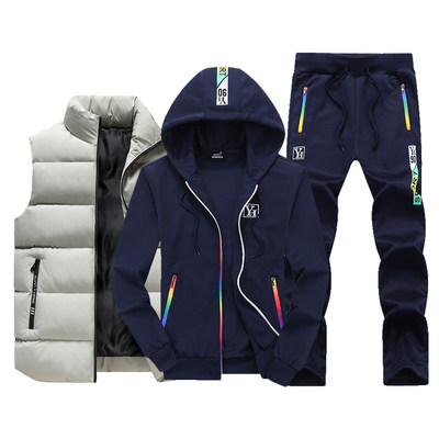 速发Men Tracksuit Outfit Sweat Suit New Winter Men's Clothin