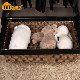 架五金 子架收纳推拉裤 衣柜拉篮衣帽间抽屉式 收纳伸缩衣橱储物篮裤