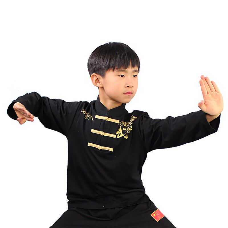 太极服装运动T恤男宽松武术T恤太极TH恤中国风儿童武术练功服夏季