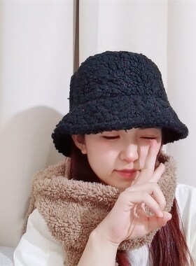 现货Hats for Women Bucket Winter Women's Hat FuRr Thick Soli