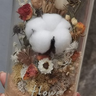 素色乡村复古干花艺玻o璃罩家居摆件生日情人闺蜜礼物礼品diy活动