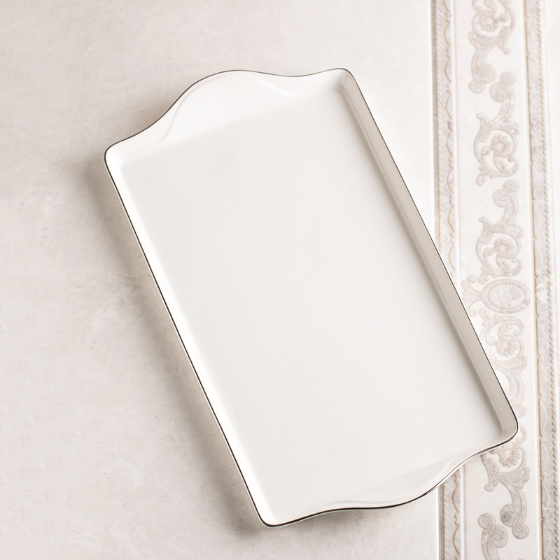 陶瓷托盘长方形欧式陶瓷浴室托盘简约大号洗漱托盘家用水杯托盘,家庭/个人清洁工具,杯架,淘宝优惠券,粉丝福利购,淘宝优惠卷
