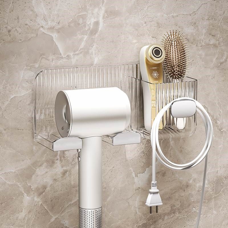 家用卫生间浴室免打孔电吹风机一体置物架亚克力夹板壁挂壁式白色,家庭/个人清洁工具,吹风机置物架,淘宝优惠券,粉丝福利购,淘宝优惠卷