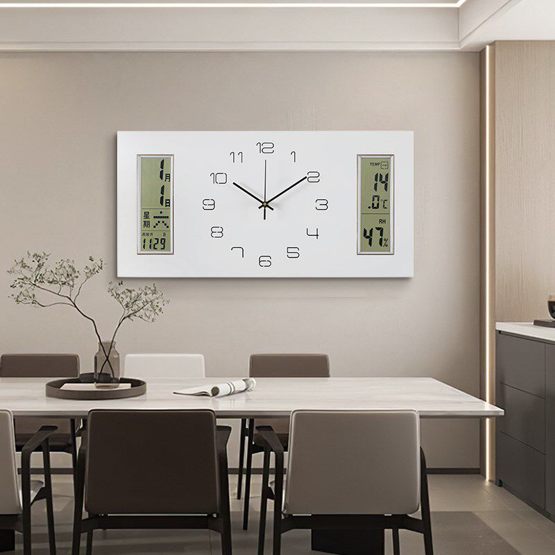 中式钟表挂钟客厅2024新款现代简约挂墙时钟家用大气万年历石英钟,家居饰品,挂钟,淘宝优惠券,粉丝福利购,淘宝优惠卷