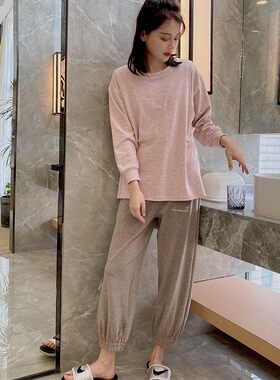 月子服套装产后哺乳衣秋冬加厚外出潮妈时尚孕妇S装卫衣家居服秋