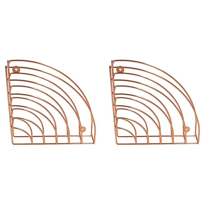 2 Packs Hanging File Holder Organizer Metal Wire Basket Geom