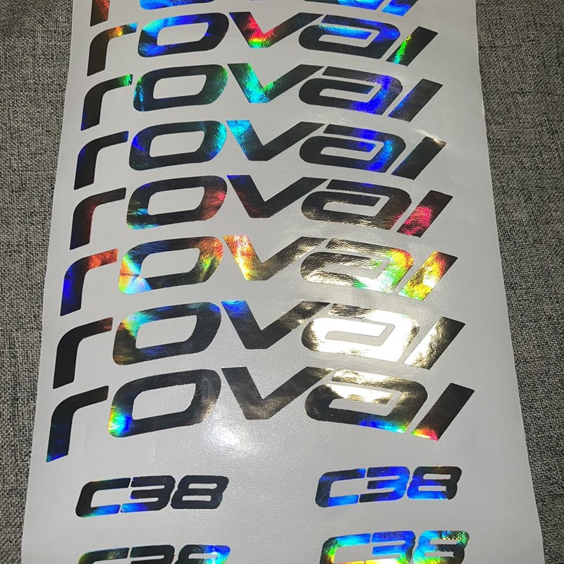 roval c38轮组七彩镭射贴纸公路车轮组贴纸
