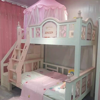 全实木儿童床橡木上下床多功能成年大人高低子母床上下铺木床双层