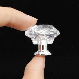 极速1pc Round Handle For Kitchen Cabinet Diamond Crystal Col