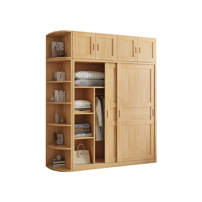 全实木衣柜家用卧室松木拉门定制收纳柜收纳柜原木儿童简易衣橱,住宅家具,独立衣柜,淘宝优惠券,粉丝福利购,淘宝优惠卷