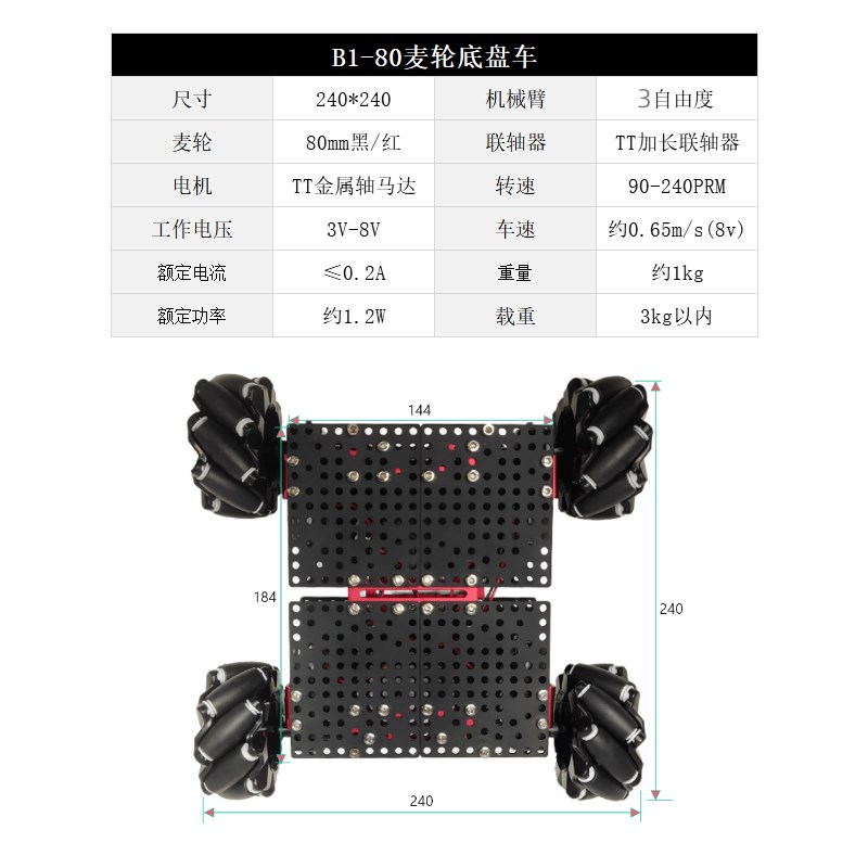 促销麦克纳姆轮搬运智能四轮电动小车底盘全向轮万向轮麦.轮创客d