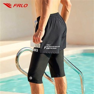男士 泳池训练游泳裤 防尴尬宽松大码 专业五分长款 速干泡温泉裤 泳裤