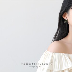 工厂销栀子花开i / 超仙个性前后戴珍珠耳环清新森系耳钉女2022年