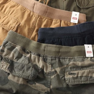 男士 露膝四分迷彩中裤 多口袋工装 直筒宽松三分裤 休闲 短裤 重磅夏季