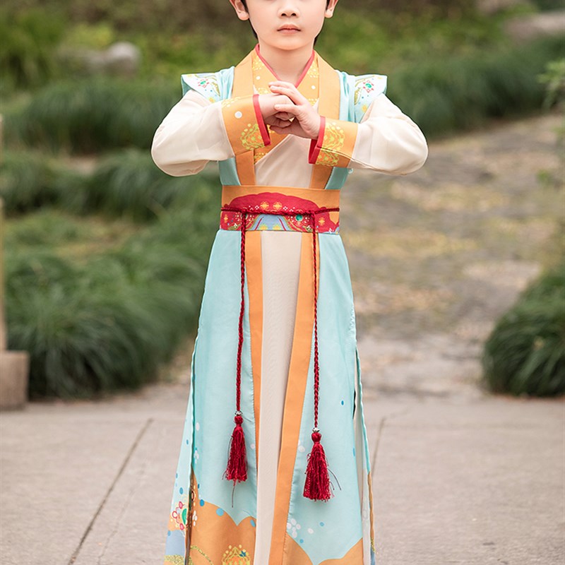 现货汉服女童秋季2023新款男童古装中国风超仙襦裙儿童宝宝唐装秋