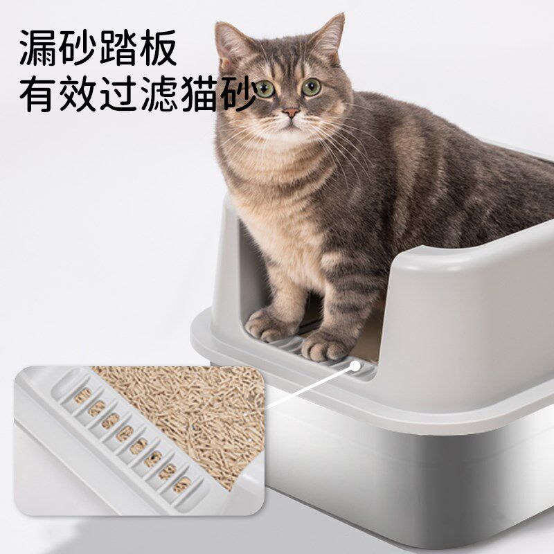 不锈钢猫砂盆易清洗防外溅开放式猫厕所不留味猫屎盆不粘底,宠物/宠物食品及用品,猫砂盆/猫厕所,淘宝优惠券,粉丝福利购,淘宝优惠卷