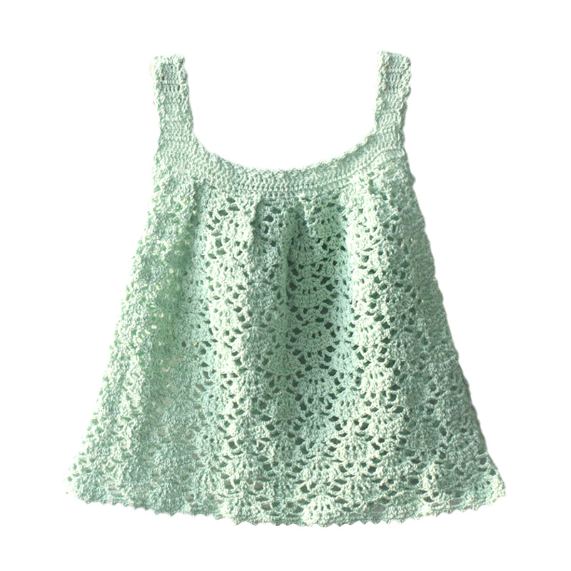 毛儿手作纯棉蕾丝线钩针织宝宝背心裙DIY手工细毛线编织材料包