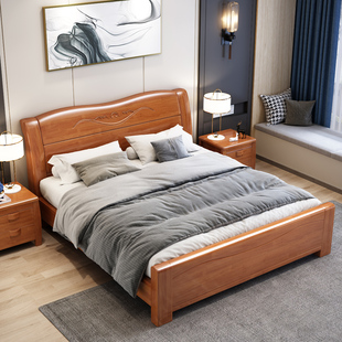 床1.8米1.5米双人床中式 经济型I储人床单物高箱床箱框主卧