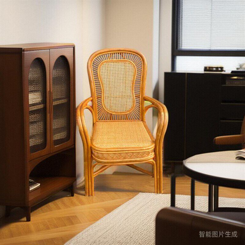 真藤椅天然藤编织阳台单人滕椅休闲家用客厅老人高靠背椅子办公椅,住宅家具,阳台椅,淘宝优惠券,粉丝福利购,淘宝优惠卷