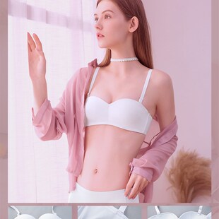 半杯聚拢文胸小胸平胸无钢圈二分之一神器12罩杯内衣女套装