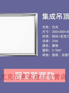 6060天花灯3030集成吊顶led灯30E0*600厨房灯吸顶灯铝扣板浴室灯