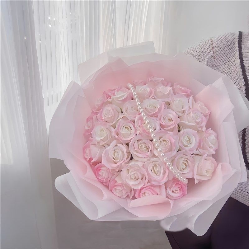 粉色玫瑰香皂花束高级成品永生花38女神节送女友闺蜜情人节日礼物