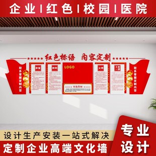 党建文化墙定制设计红色物业党员活动室社区服务中心立体装饰