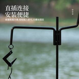 戶外鐵藝掛燈架露營燈架野炊燈桿支架置物架掛燈架可Y地插可拆卸