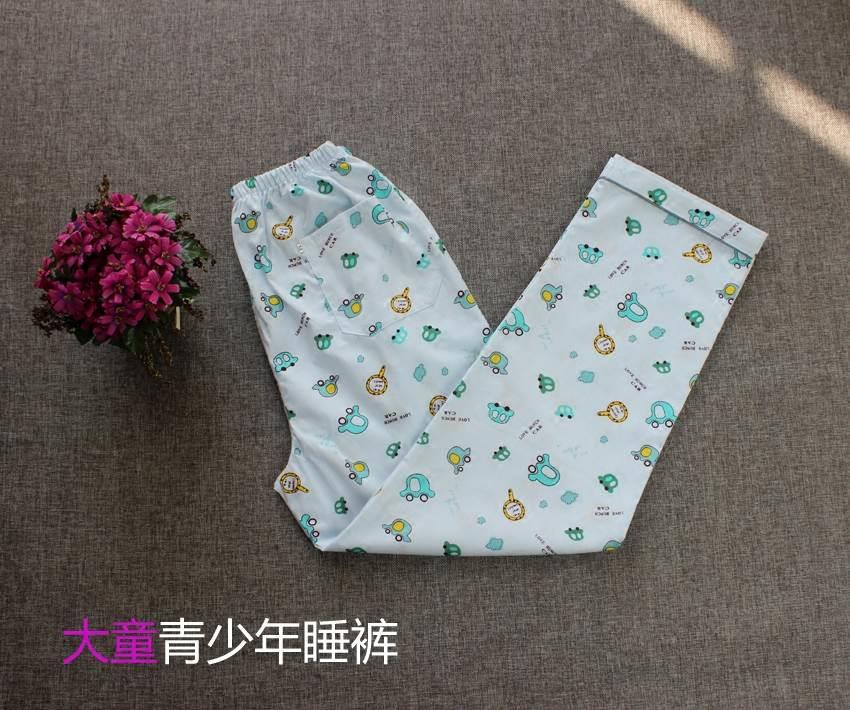 男士春夏纯棉布睡裤长裤 儿童男y孩大童青少年薄棉宽松空调;.;&r
