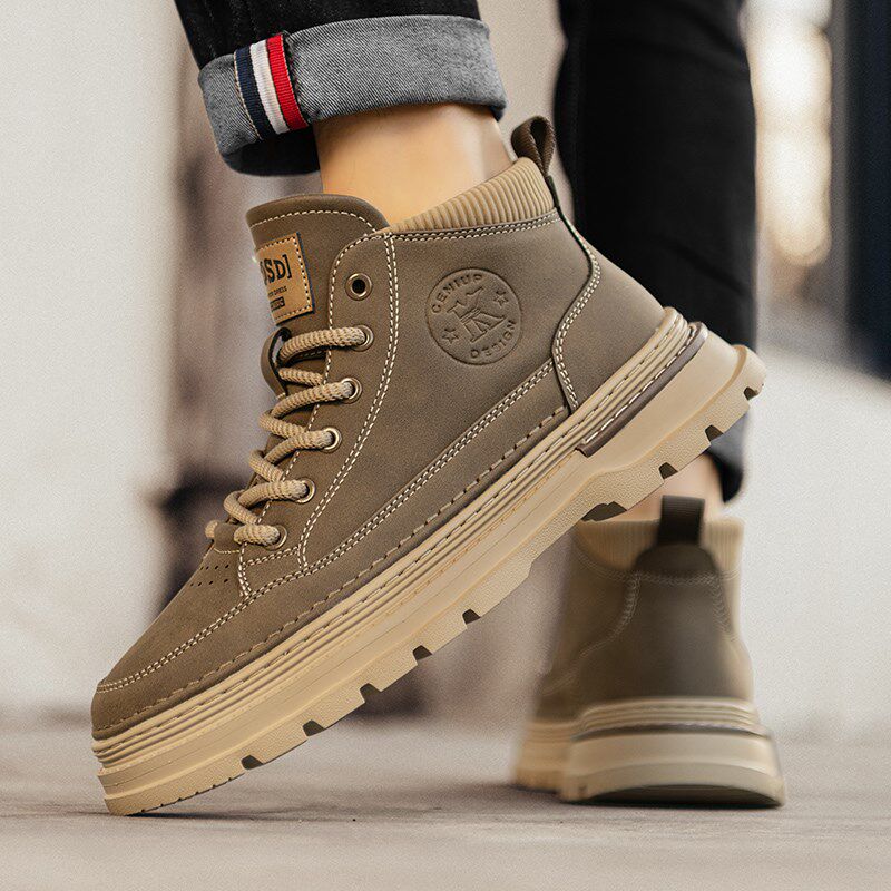 鞋子男靴马丁靴2024新款冬季高帮男士工装靴子秋冬款男鞋春季男款