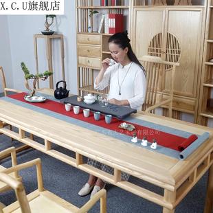 新中式 白办公室茶室木蜡榆木禅意 j泡茶台实木茶桌椅组合新品 新款